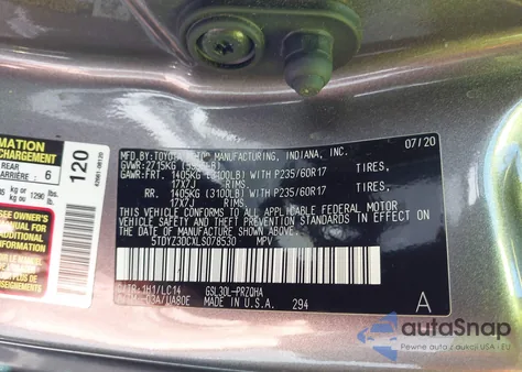 2020 Toyota Sienna Xle from USA, damaged, VIN 5TDYZ3DCXLS078530
